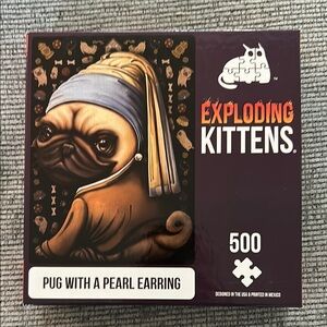 Exploding Kittens Puzzle Pug with a Pearl Earring NEW never opened